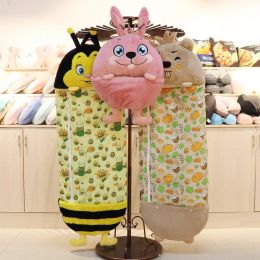 Animals Cartoon Animal Children Sleeping Bag Kids Rabbit Fur Sleep Sack Boys Girls Plush Doll Pillow Lazy Sleepsacks for Birthday Gift