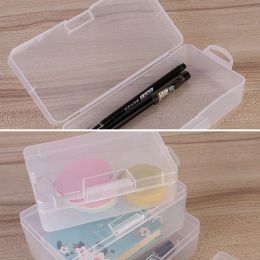 Square Transparent Plastic Storage Box Rectangular Storage Box Desk Organisers Office School Stationery Table Storage Containers