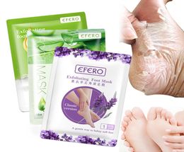 EFERO Lavender Aloe Foot Mask Remove Dead Skin Heels Foot Peeling Mask for Legs Exfoliating Socks for Pedicure Socks7883325