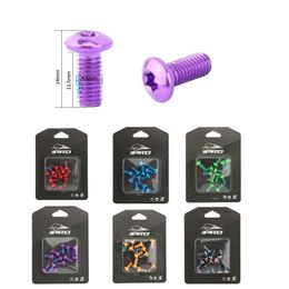 IIIPRO 12Pcs Bicycle Disc Brake Rotor Torx Bolts T25 Colourful M5x10mm Alloy Steel Road Bike MTB 6 Nail Disc Brake Fixing Screws