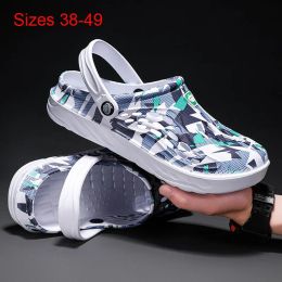 Summer Men Beach Shoes Breathable Mens Garden Shoes Lightweight Sandals Comfortable Slippers Non-slip Platform Shoes Flip Flops