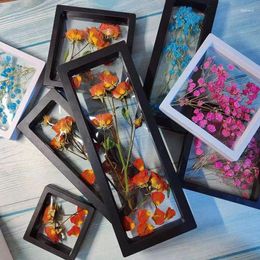 Frames Dried Flower Frame Storage Box Transparent Display Picture Stand Desktop Ornaments Crafts Bouquet Po