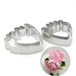 Baking Moulds 4pcs/set Peony Flower Cookie Cutter Set 3D Sugarcraft Fondant Cake Pastry Biscuit Mold DIY Decorating Tools