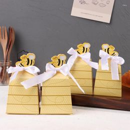 Gift Wrap 10Pcs Creative Trapezoidal Bee Favor Box Paper Candy Baby Shower Kids Birthday S Wedding Favors