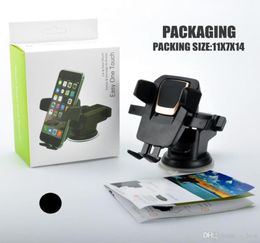 360 Degree Rotating Car Mounts for iPhone X Samsung Android Cellphone Easy One Touch Smart Phone Holder Hand Dashboard Rack wi5738639