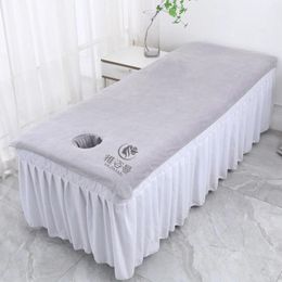 Towel Beauty Salon Wrapped Bath Massage Bed Sheet Thickened Absorbent With Hole Large Towe L80 190cm