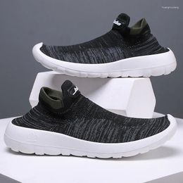 Casual Shoes Socks Polyurethane High Elastic Flying Knit Couple Soft Bottom Fashion Sports Running Sport M591