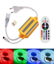 IP65 Waterproof Aluminum Shell 16 Color RGB Remote Controller For 5050 High Voltage Led Strip 110V 220V 4 Pins274t9808918