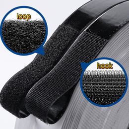 5meter 16/20/25/30/50/100mm Glue Self Adhesive Fastener Tape Hooks and Loops Tape Shoes Fastener Sticker Strips Scratch Adhesif