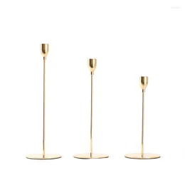 Candle Holders Candlestick Simple Golden Iron Art Cup Living Room Decor Romantic Dinner Stick Holder