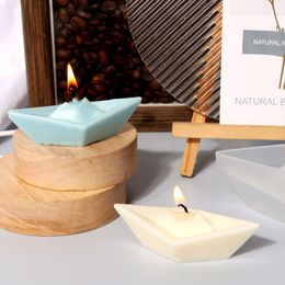 3D Paper Boat Silicone Candle Mold DIY Ship Shape Soap Resin Plaster Mould Chocolate Biscuit Cake Ice Making Set Home Decor Gift