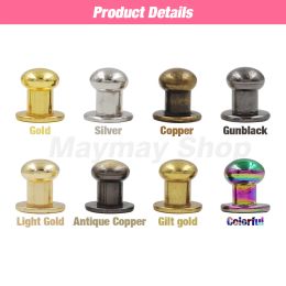 20Sets Metal Alloy Round Head Rivets Spikes Screw Rivets Studs DIY Crafts Leather Belt Watch Band Decor Nail Buckles