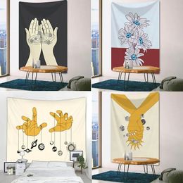 Abstract Men and Women Simple Handpainted Tarot Psychedelic Scene Home Tapestry Room Decoration Sheets Can Be Customised 240411