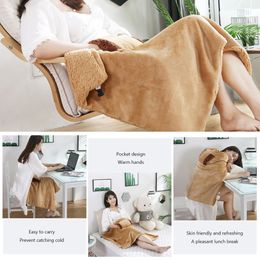 5V Electric Blanket Heated Pad Portable Leg Heating Blanket USB Charging with Pocket Safe Electric Heating Mat For Home Office
