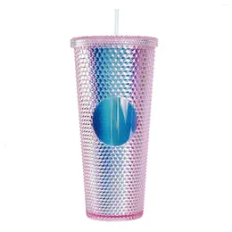 Water Bottles Cute Cup With Straw 24oz Insulated Double Wall Cold Lid And Movie Surrounding Accompanying Diamond Mug