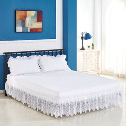 Home Hotel Dust Covers Lacy Floral Print Elastic Bed Skirt Without Surface American Style Textiles