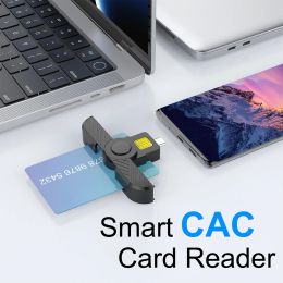 Portable Smart Card Reader Type-C ID CAC Card Reader ATM Card Visa Reader for SIM Chip ID Card for Government ID ActivClient AKO