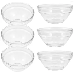 Dinnerware Sets 6 Pcs Glass Bowl Clear Pudding Prep Bowls Passover High Temperature Resistance Stacked Cups Desert