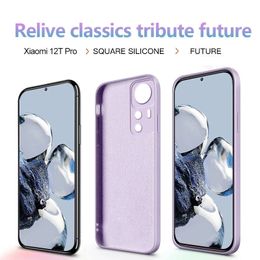 Luxury Original Square Liquid Silicone Phone Case For Xiaomi Mi 12T 12 13 Pro Mi12T Pro Shockproof Soft Cover For Xiaomi 12t Pro