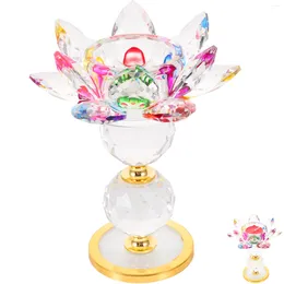 Candle Holders Tea Hall Candleholder Crystal Lotus Stand Home Candlestick Desk Top Decor Glass Exquisite Supply