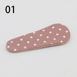 1PC Leather Protective Sleeve for Nail Cuticle Scissors Tools Dead Skin Tweezers Cap Dots Pattern Leather Cover