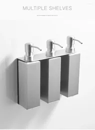 Liquid Soap Dispenser 304 Stainless Steel Wall-mounted Manual Black Shampoo Shower Bottle Hand Sanitizer Bottal