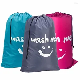 Storage Bags Nylon Laundry Bag Travel Pouch Machine Washable Dirty Clothes Organiser Folding Wash Drawstring Useful Accessories