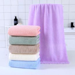 Towel Pure Colour Absorbent Comfortable Face Soft Coral Velvet Adult Cosy Towels Household Couples Shower 35x75cm