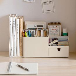 New Desk Office Organiser Stickers Bins Storage Holder Desktop Pencil Pen Sundries Stretchable Box Stationery School Supplies