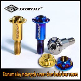 TAIMEILI 1pcsTitanium alloy pedal motorcycle drum brake horn screw drum brake screw