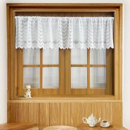 Curtain White Lace Kitchen Short Curtains Modern Minimalist Voile Small Window Decorative Rod Pocket Top 1 Panel