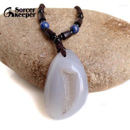 Pendant Necklaces Real Natural Stone Polished Agate Geode Quartz Crystal Cluster Treasure Bowl Specimen Necklace For Jewelry Making BD1003