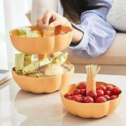 Plates Storage Tray Large Capacity Toothpick Pumpkin Creative Simplicity Double Layer Detachable Fruit Basket Supplies