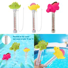 Floating Pool Thermometer Dinosaur Easy Read for Water Temperature with String for Outdoor Indoor Swimming Pools Spas E65B