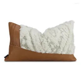 Pillow Nordic Fur Cover Decorative Orange White For Living Room Flocked Home Decor Cojines Sofa Case 30x50cm