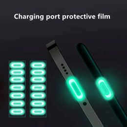 5/10/20Pcs Luminous Charging Port Protective Film Sticker for iPhone Samsung Xiaomi Universal Mobile Phone Type-C Protector Film