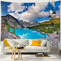 Landscape Tapestries Tapestry Waterfall Mountain Park Wall Hanging Bohemia Psychedelic Nature Scenery Home Decoration R0411