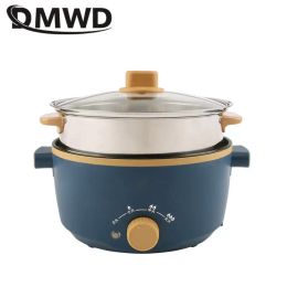 Pots 110V 220V Multifunctional Electric Cooking Pot Stainless Steel Steam Tray 2.5L Nonstick Coat Stirfry pan Hotpot Noodles Boiler