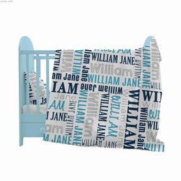 Blankets Swaddling Baby Swaddle Newborn Baby Blanket Swaddling 100% Cotton Printed Name Personalized Infant Baby Bedding Gift Crib Bed Blanket Y240411