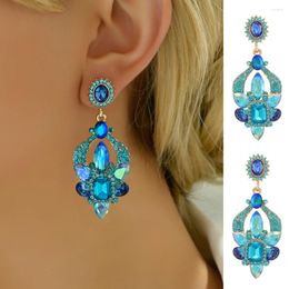 Dangle Earrings Teardrop Shiny Glass Bride Formal Unusual Charm Chandelier Decor For Women Trend Luxury Wedding Party Jewelry