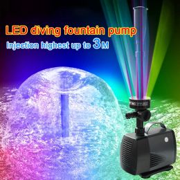 Pumps 40w/45w 3500l/h Led Flashing Light Submersible Water Pump Fountain Pump Fountain Maker Fish Pond Garden Pool