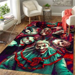 Horror Movie Characters Carpet for Living Room Home Decor Halloween Floor Mat Welcome Doormat Anti-Slip Large Area Rugs