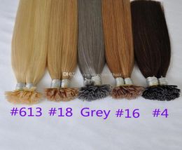 1626inch 4 18 16 Grey 613 100 brazilian human hair fusion flat tip hair extensions 08gstrand 200s hair extensions flat ti4706886