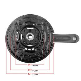 PROWHEEL Bicycle Crankset 24-34-42T 28-38-48T 7/8/9 Speed MTB Bicycle Crank Set 170mm Square Hole Bike Sprocket