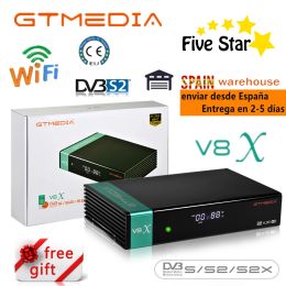 Receivers H.265 DVBS2 GTMEDIA V8X Satellite Receiver Build in Wifi CA Card Slot Scart Set Top Box Upgrade from GT MEDIA V8 NOVA V9 SUPER