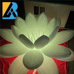 LEDライトグラウンドタイプ大きな蓮の花のインフレータブル暗闇で輝く