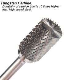 Solid Tungsten Carbide Burr Rotary Rasp File, Axe Cylindrical Shape Double Cut Milling Cutter for Die Grinder Drill Bits
