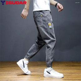 Men's Jeans 2024 Fashion Casual Clothing Leggings Thin Drawstring Elastic Waist Pants With Pockets Harlan Y2k