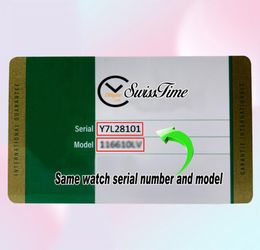 V4 Green No Boxes Custom Made Rollie Warranty Card With AntiForgery Crown And Fluorescent Label Gift Same Serial Tag Super Editio9684004