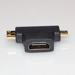 2024 NEW NEW NEW Mini/Micro/HDMI-compatible 2 In 1 Adapter Male ToFemale Connector Extender HDMI-compatible Cable Extension Adapter